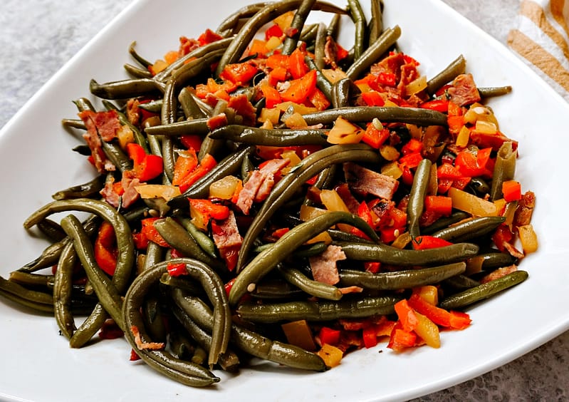 Southern Bacon Green Beans and Peppers